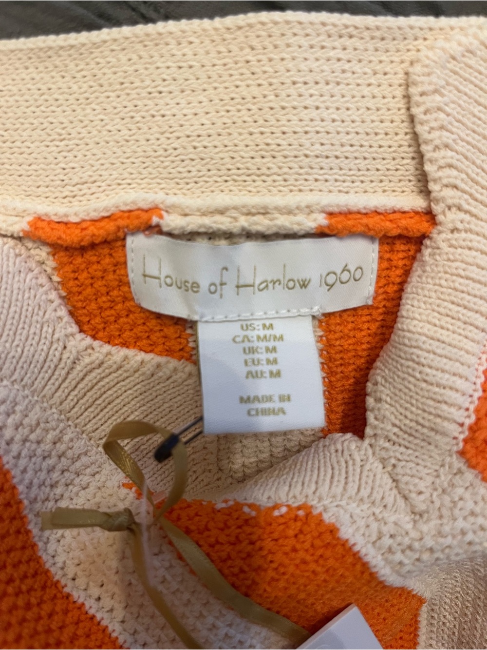 House of Harlow Striped Knit Tank Dress in Orange & Cream. Size Medium. NWT - Picture 4 of 10